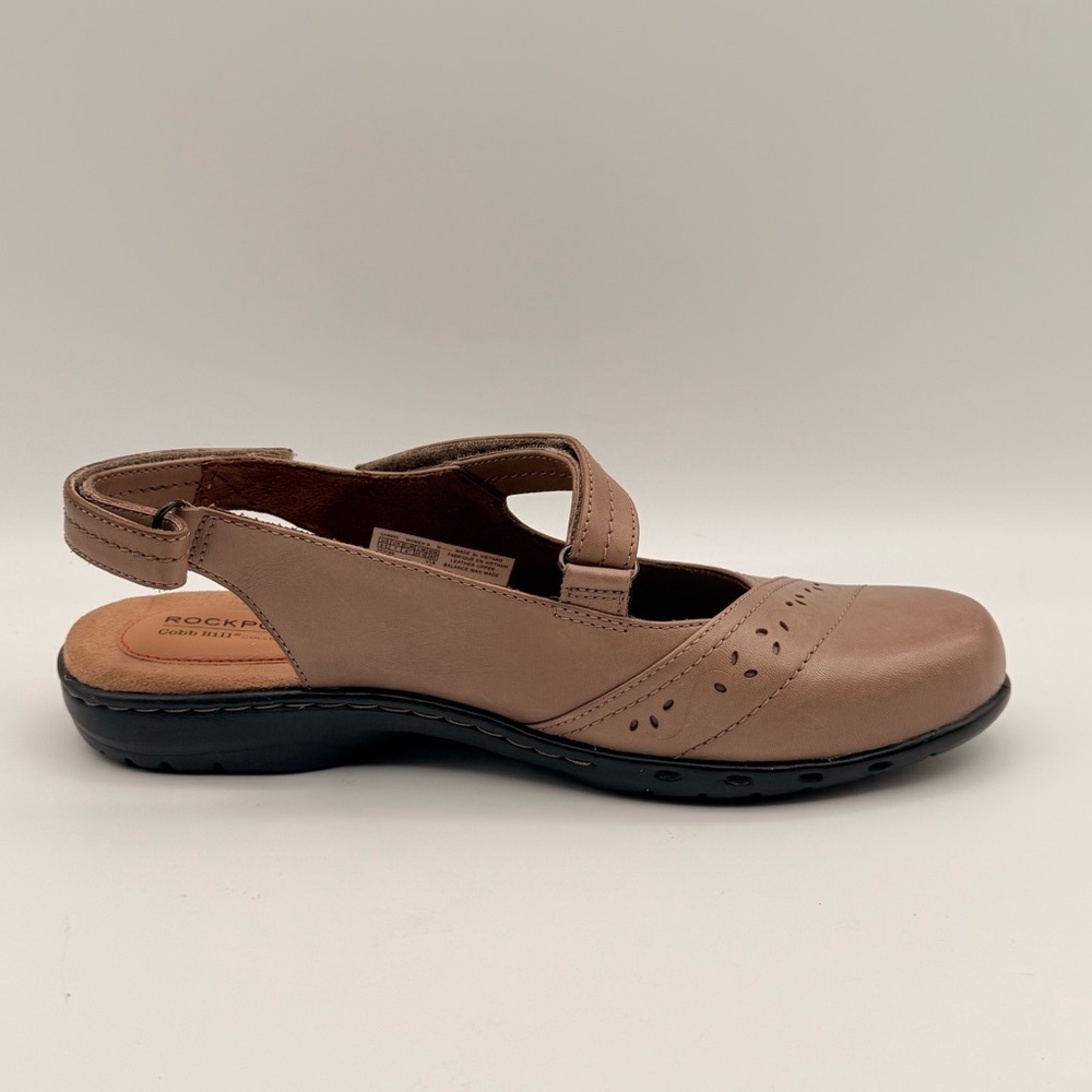 Rockport Cobb Hill Penfield Mary Jane Slingback Leather Shoes Taupe Size 9.5 - Picture 8 of 13